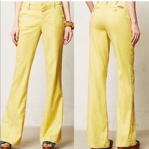 Sanctuary for Anthropologie Yellow Linen Pants